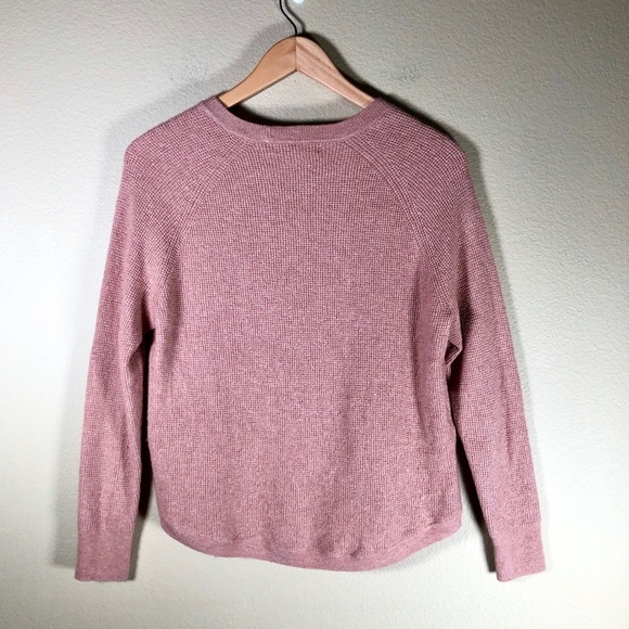 Madewell Jane Waffle Stitch Sweater In Heather Rose - Picture 4 of 9